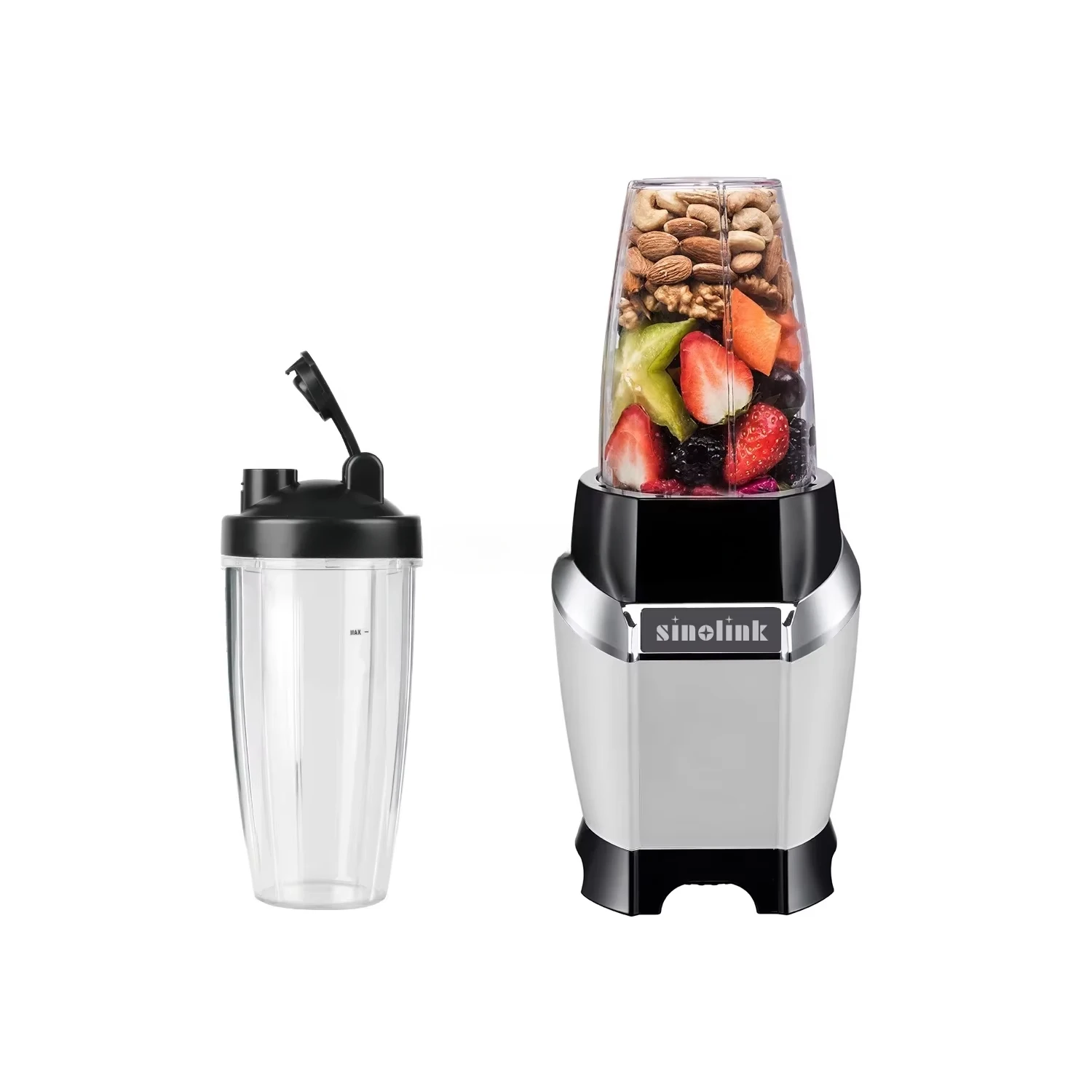 

Food Grade Two Cups and Two Lids 600watt Powerful Table Blender