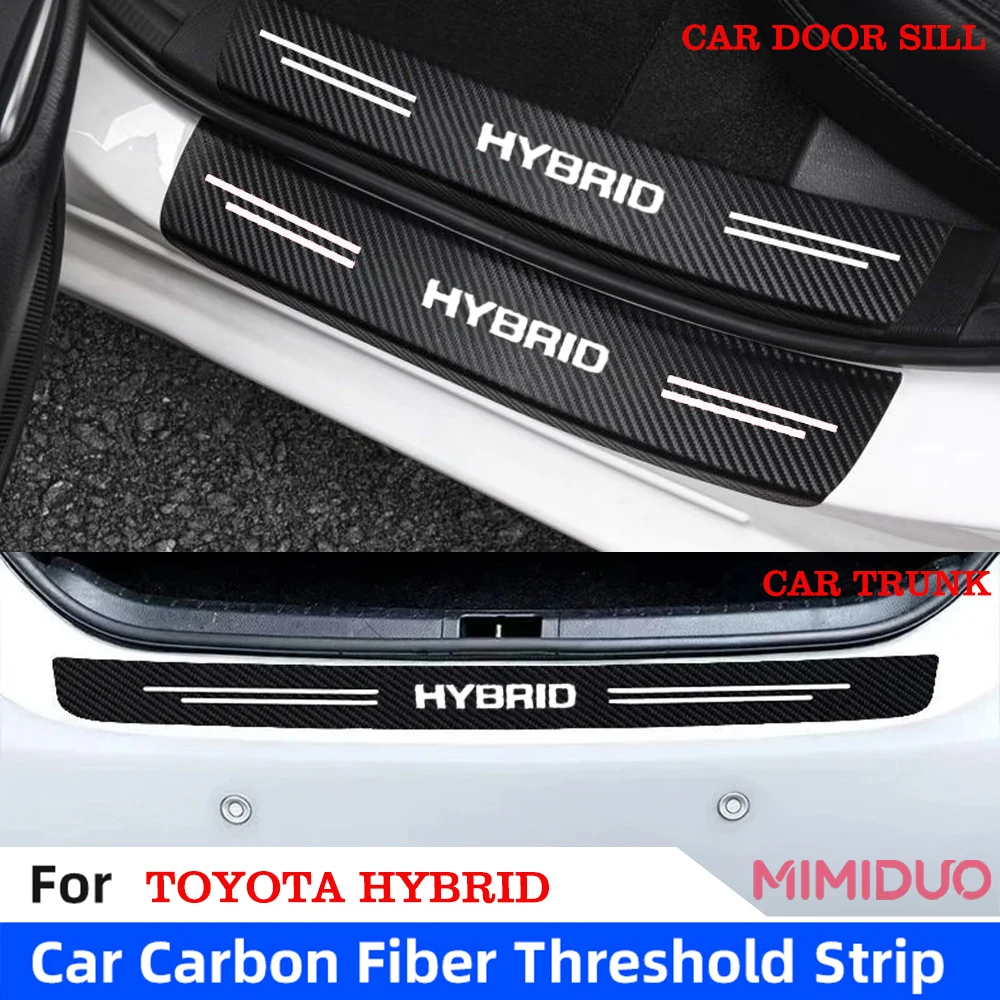 Carbon Fiber Car Sticker Car Door Protective Strip for Toyota Hybrid Synergy Drive Prius Camry Rav4 yaris Crown Auris - view 3