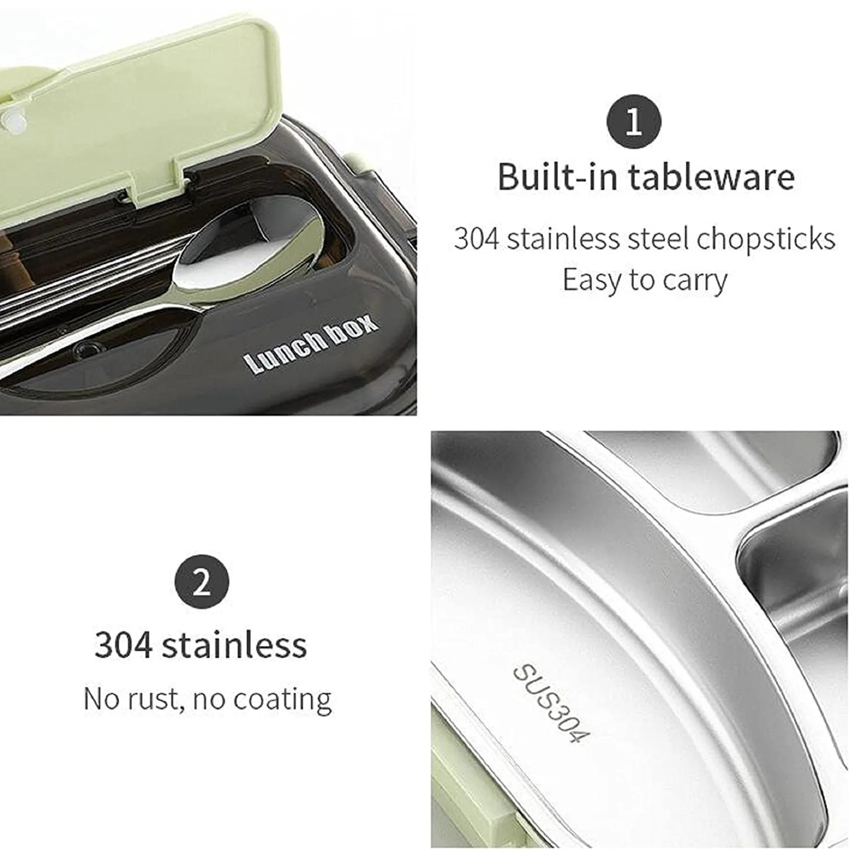 

Bento Boxes For Student Thermal High-Grade Stainless Steel Liner Lunch Containers For Kids Leak Proof Microwave-ABUA