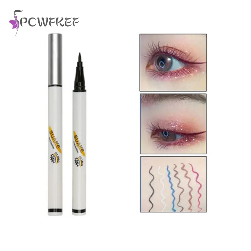 Color Series Liquid Eyeliner Soft Hair Long Lasting Waterproof Sweatproof Anti Smudge Quick Drying Eyeliner Makeup Tool