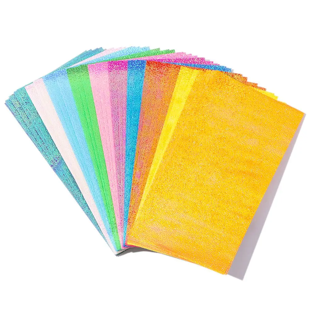 50 fogli di carta Origami scintillante carta pieghevole quadrata su un lato colore misto Scrapbooking Decor materiale fatto a mano