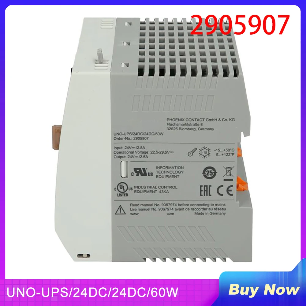 

New UNO-UPS/24DC/24DC/60W UNO DC-UPS 24VDC 0.8Ah For Phoenix Uninterruptible Power Supply 2905907