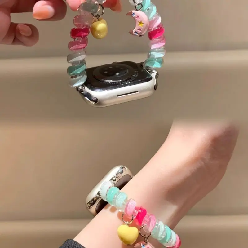 عصابة رأس على شكل سحابة قوس قزح متوافقة مع 38/40/41/42/44/45/46/49 ملم متوافقة مع حزام ساعة Apple Ultra/Se10/9/8/7/6/5/4/3/2/1