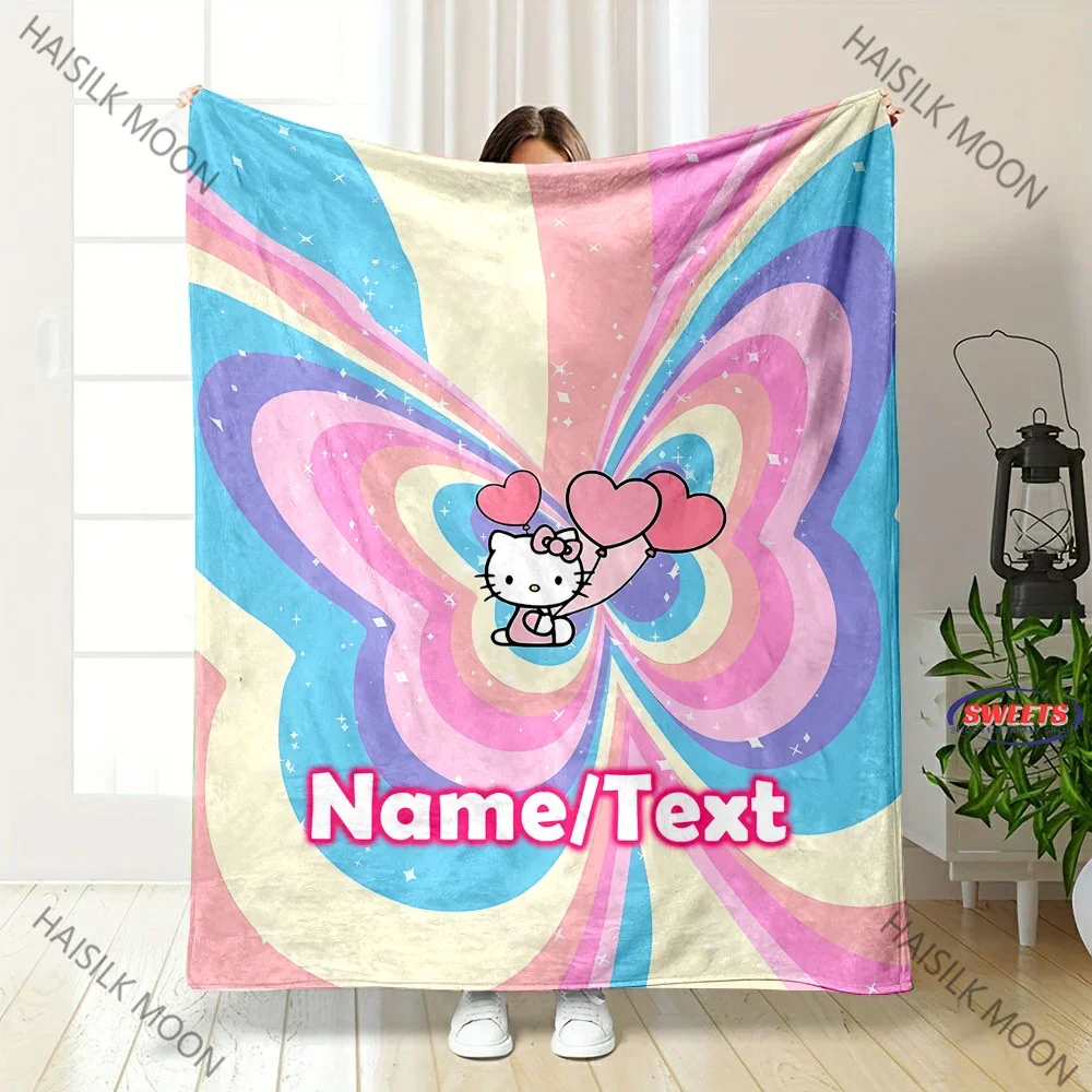 

Soft Fluffy Sanrio Hello Kitty Blanket Multi-size Optional Camping Trip RV Multi-scene Available Non-deformable Quickly Arrival