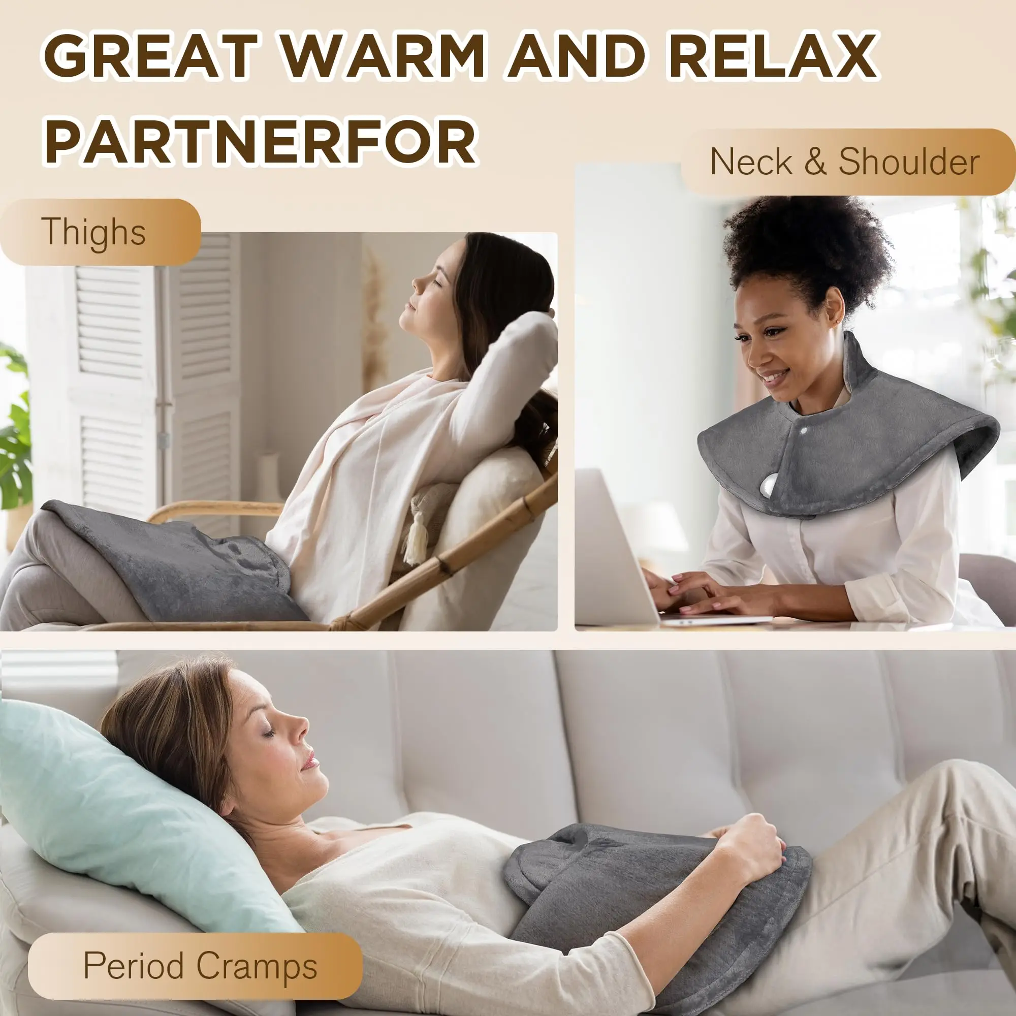 난방 어깨 목 패드 전기 가열 목도리 랩 목 마사지 기계 뜨거운 압축 자궁 경부 따뜻하게 피로 완화 등 받침대 도구