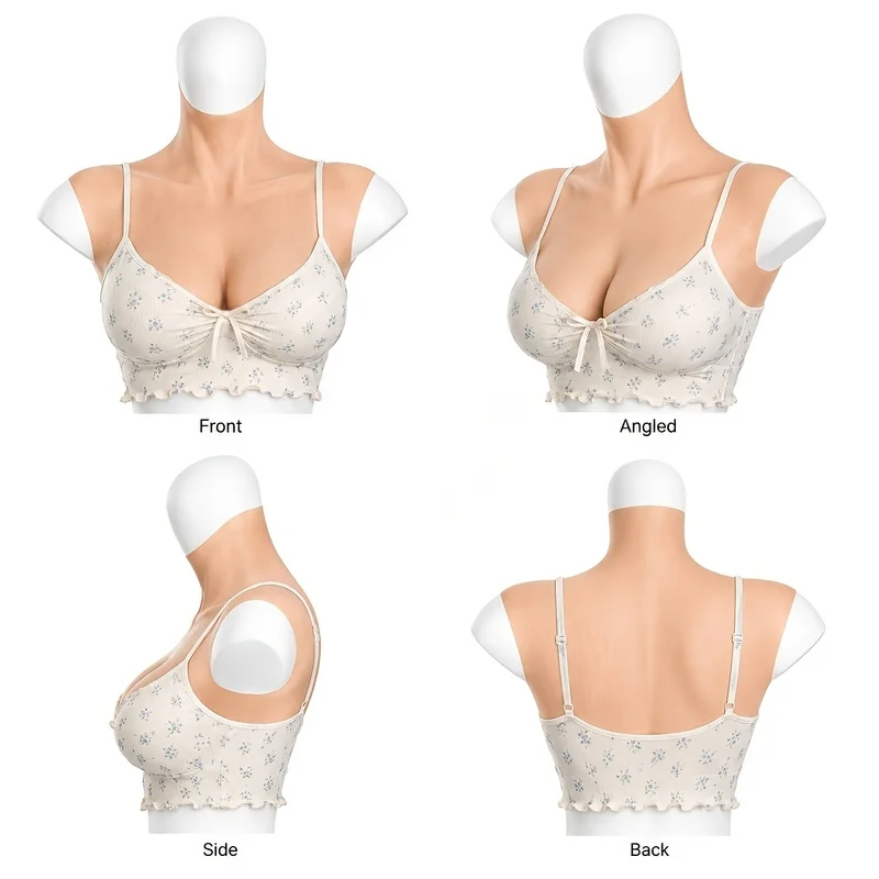 Silicone Breast Forms Fake Tits Enhancer For Crossdresser Drag Queen Fake Boobs Tits Breastplat Male To Female Sissy, C-G Cup