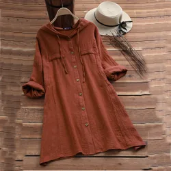 Tshirts Cotton Linen Casual Autumn Y2k Tops Tees Loose Vintage Shirts for Women Clothing Fashion Clothes Elegant Bastet Spring