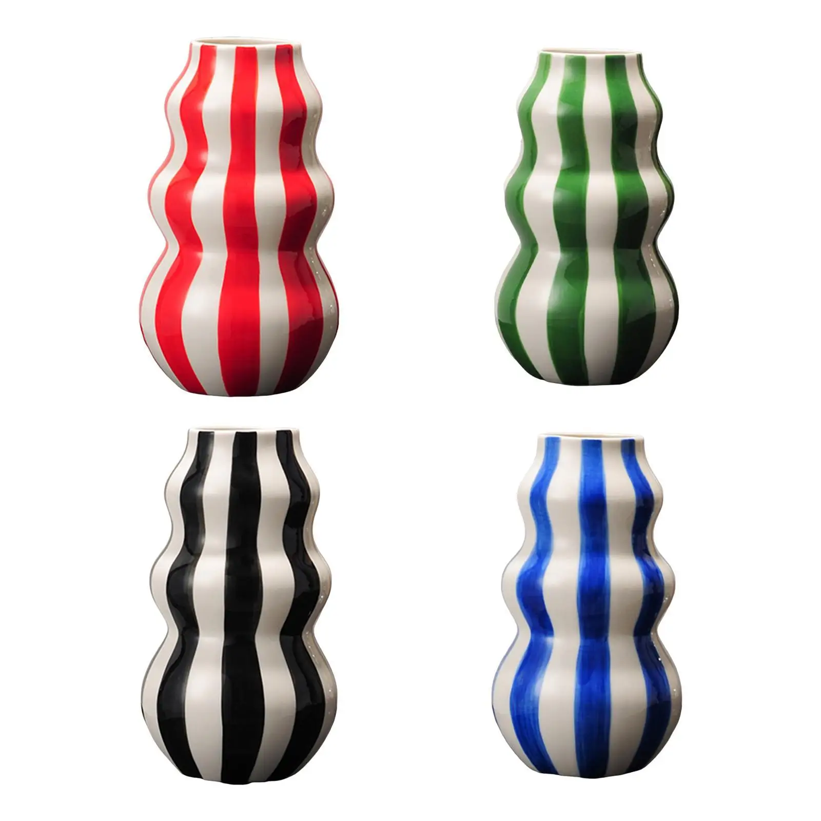 

Полосатая керамическая ваза для цветочных композиций, украшение для прихожей и стола