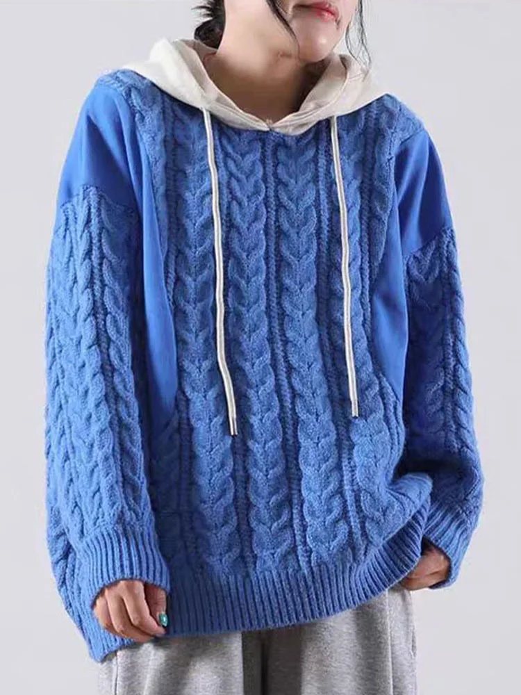 Max LuLu 2022 Autumn Fashion Jumpers Womens Loose Hooded Knitted Sweaters Ladies Luxury Harajuku Casual Vintage Fitness Pullover