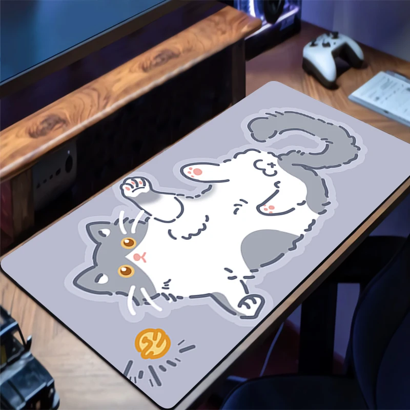Gaming Muismat Anime Gamer Toetsenbord Pad Leuke Cartoon Kat Bureau Muis Mat Snelheid Rubber Cartoon Motbook Computer PC Muismat