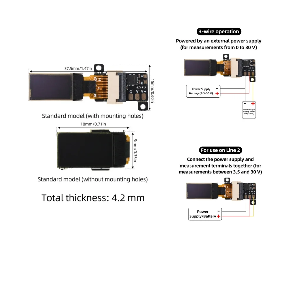 5Hz/10Hz Mini  Ultra OLED Digital Voltmeter DC 0-30V 0.5 Inch OLED 12Bit ADC High Precision Voltage Meter