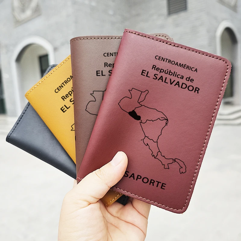 Handmade Republic of El Salvador Travel Passport Cover Personalised Custom Name El Salvador Passport Holder Card Holder Wallet