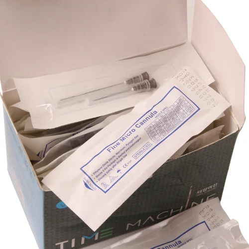 Imagen 2 del producto 50 unids/caja tatuaje Micro cánula punta de aguja 21G 38MM 50MM 70MM para relleno inyección desechable roma aguja para Piercing de cuerpo fino