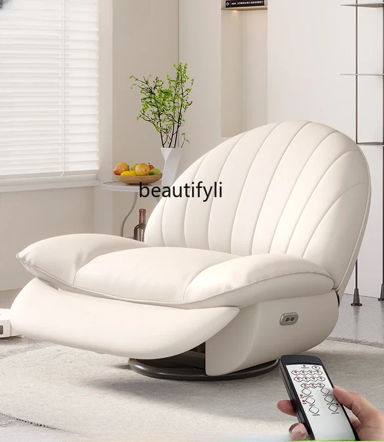 

Leather single sofa cabin electric multi-functional massage lazy recliner living room small rocking chair