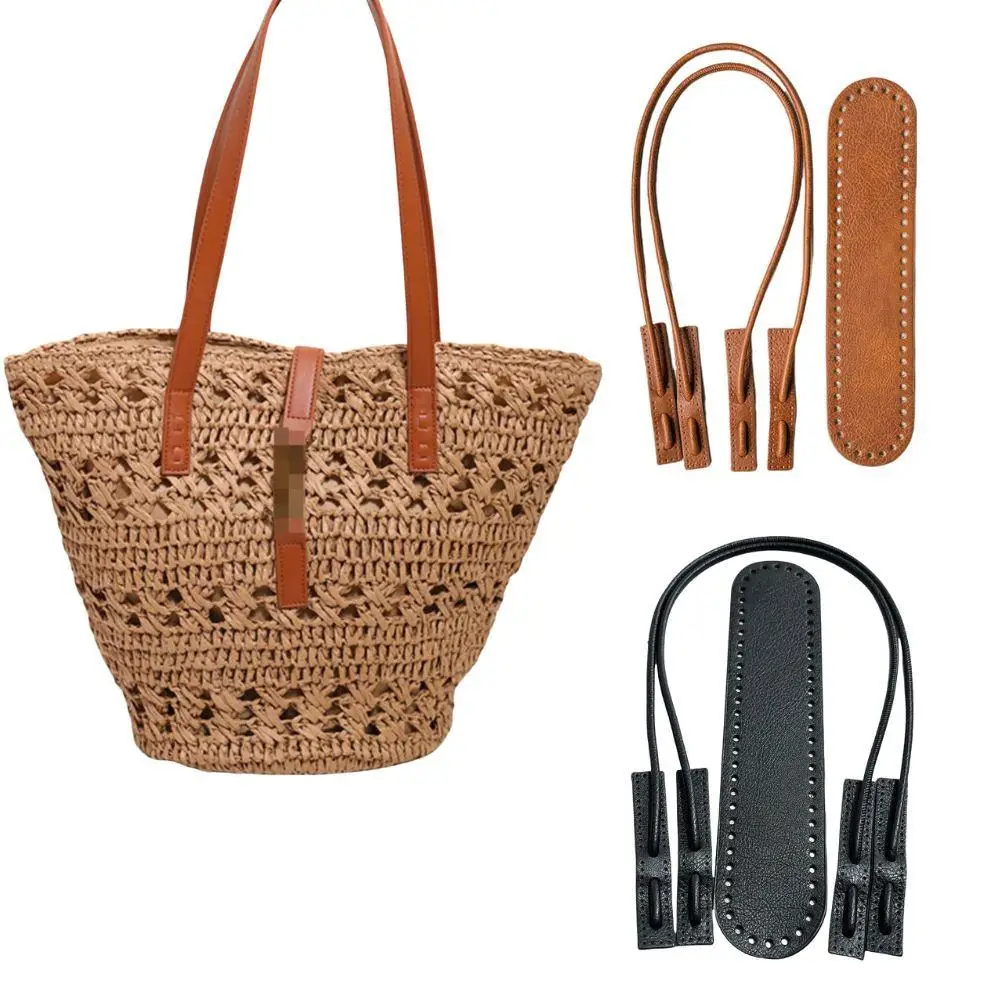 

New 3PCS Leather Bucket Bag Strap Handmade Woven Handbag Accessories Set High Quality Bag Bottoms Strap For DIY Shoulder Handbag