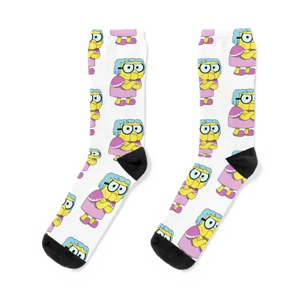 Big city greens grandma Socks hip hop men cotton high quality Antiskid soccer cute Women Socks Men's