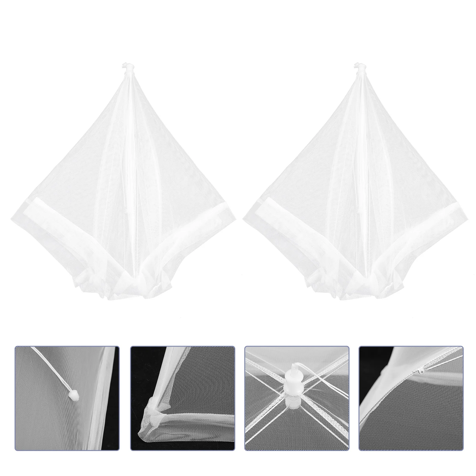 

2pcs Food Cover Foldable Mesh Tent Kitchen Table Protector Reusable Storage Cover Dust Prevention Ventilation Holes For