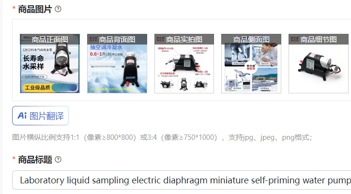 Laboratory liquid sampling electric diaphragm miniature self-priming water pump WKY1000-600 factory direct sales
