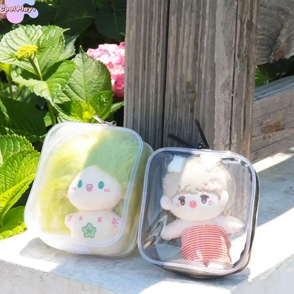

Dustproof 10cm Doll Outdoor Bag Transparent Thicken Mini Doll Outdoor Pouch PVC Clear Doll Display Box Jewelry Organizer