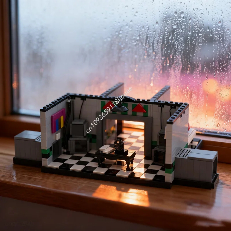 

755 деталей MOC Five Nights at Freddy's 2: Офисный зал FNAF — Архитектурная модель-конструктор. Идея для сборки своими руками. Игрушка. Рождественский подарок. Подарок на день рождения.