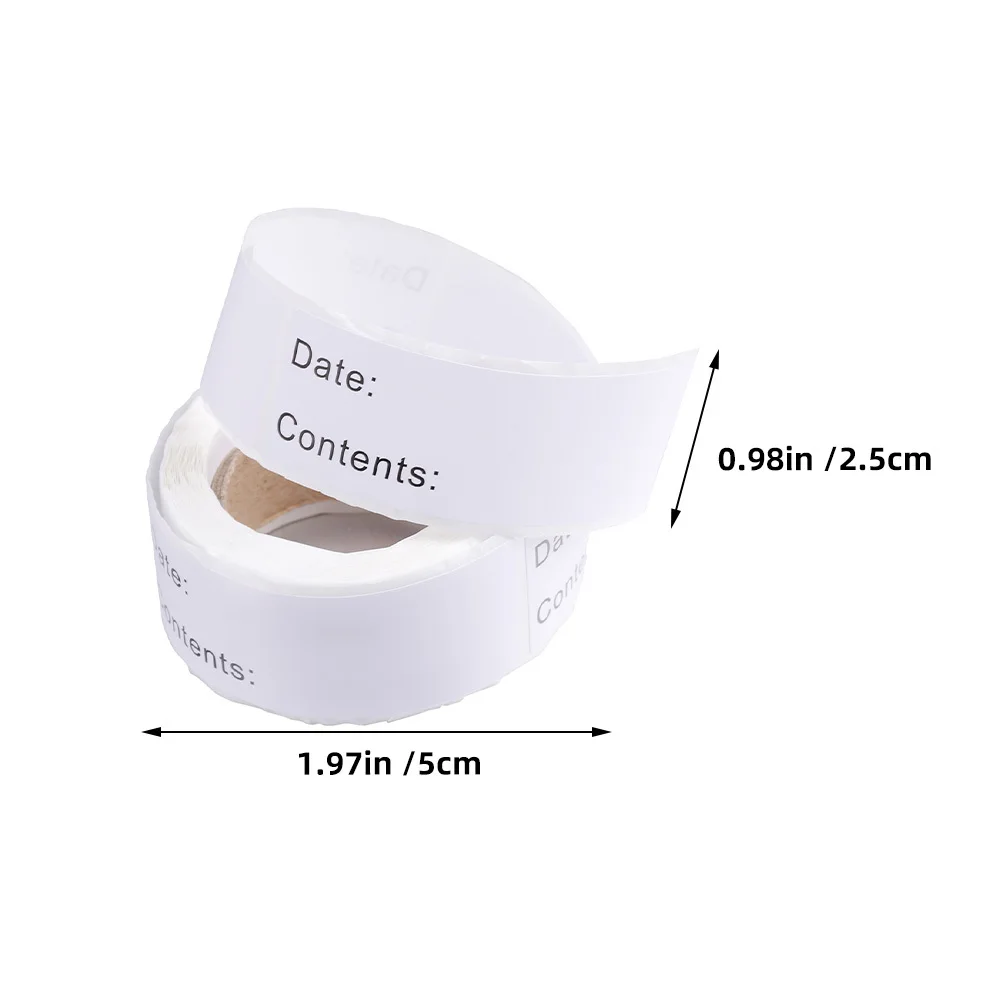 250 Pcs/Roll Blank Freezer Labels Food Container Removable Erasable Date Stickers for Storage