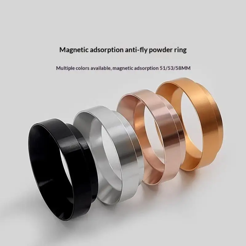 51/53/58mm Universal Magnetic Coffee Receiving Ring Anti-Splash Coffee Powder Dosing Ring Distribution Quantitative Accessory
