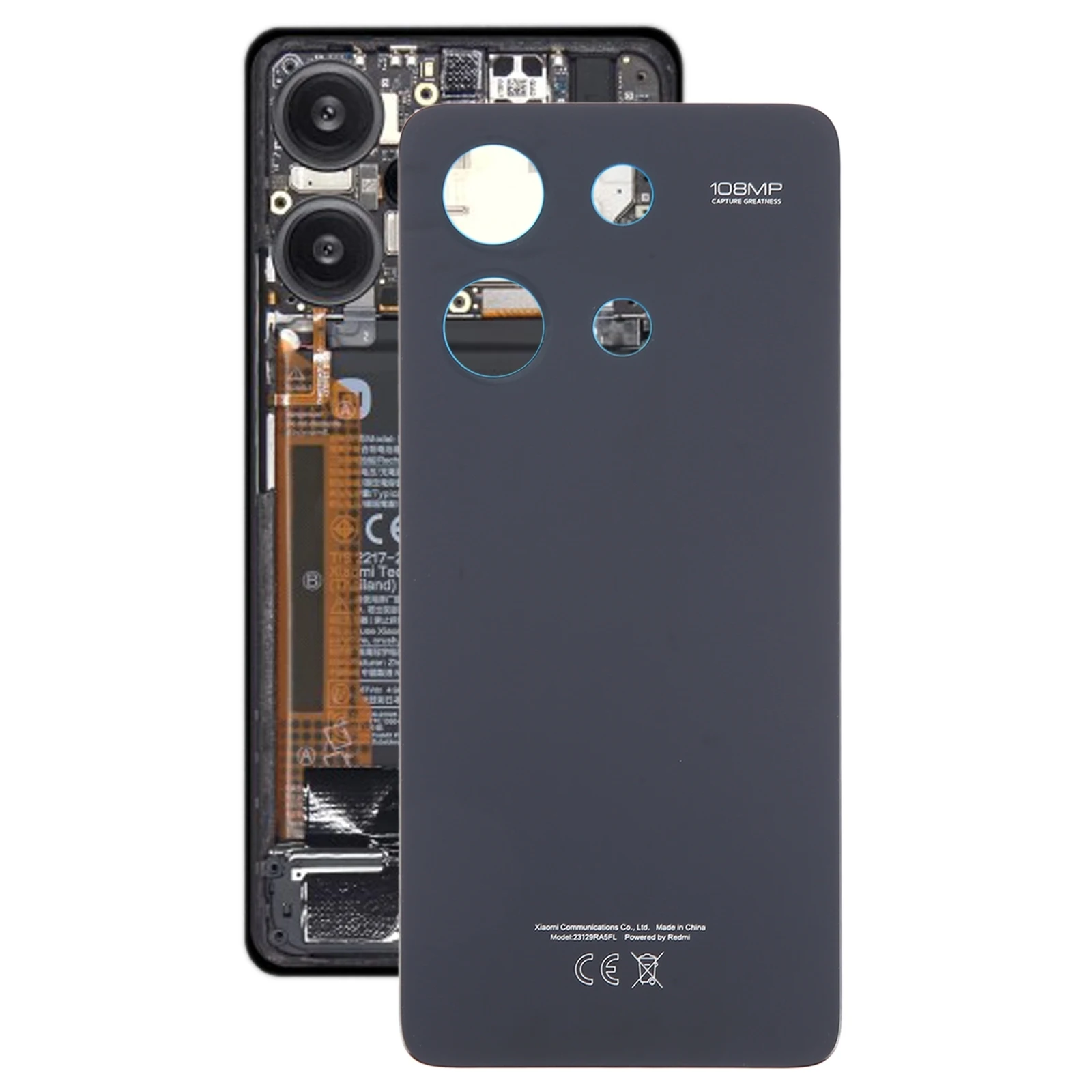 Original Battery Back Cover for Xiaomi Redmi Note 13 4G Phone Rear Housing Case Replacement