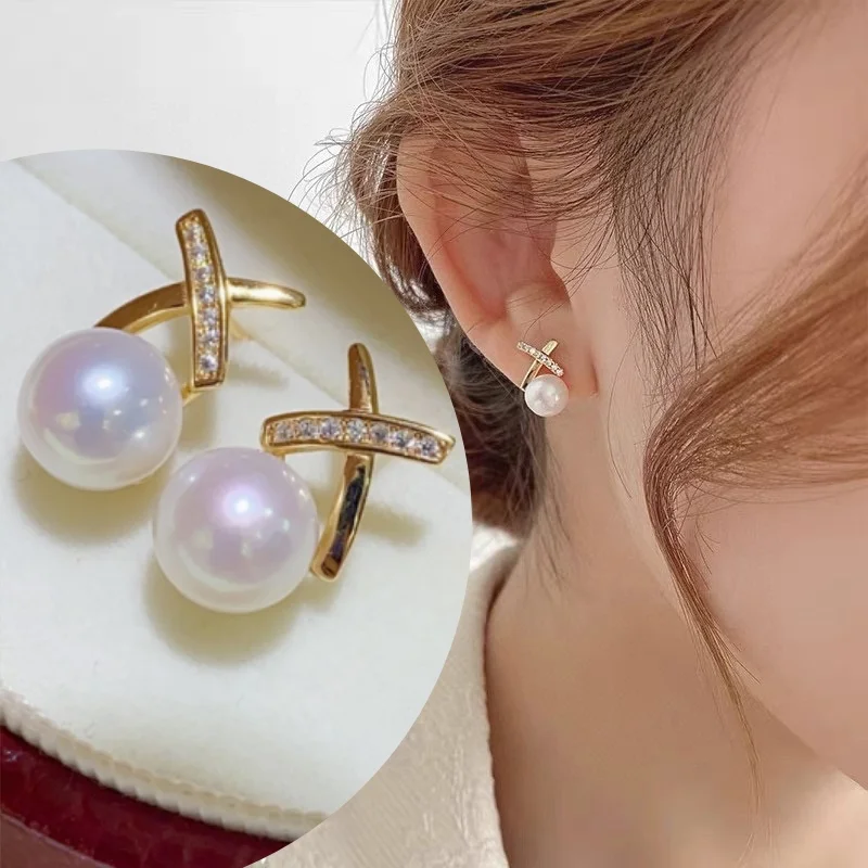 

SGARIT 2025 Pearl Earrings Natural Freshwater Pearl 925 Sterling Silver Earrings Pearl Jewelry For Wemon Wedding Gift SE34
