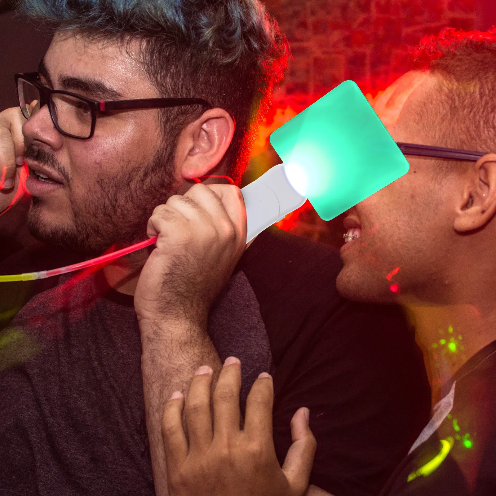 1pcs Led Sublimation Cheering Stick Square Acrylic Sheet Waving Wand Diy Blank Panel Sign Heat Transfer Stick For Concert Stage