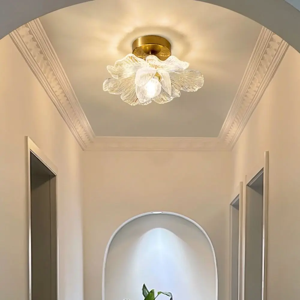Modern Minimalist Floral Flush Mount Ceiling Lamp Eye Caring Lighting For Hallway Porch Stairwell Walkway Home Decor