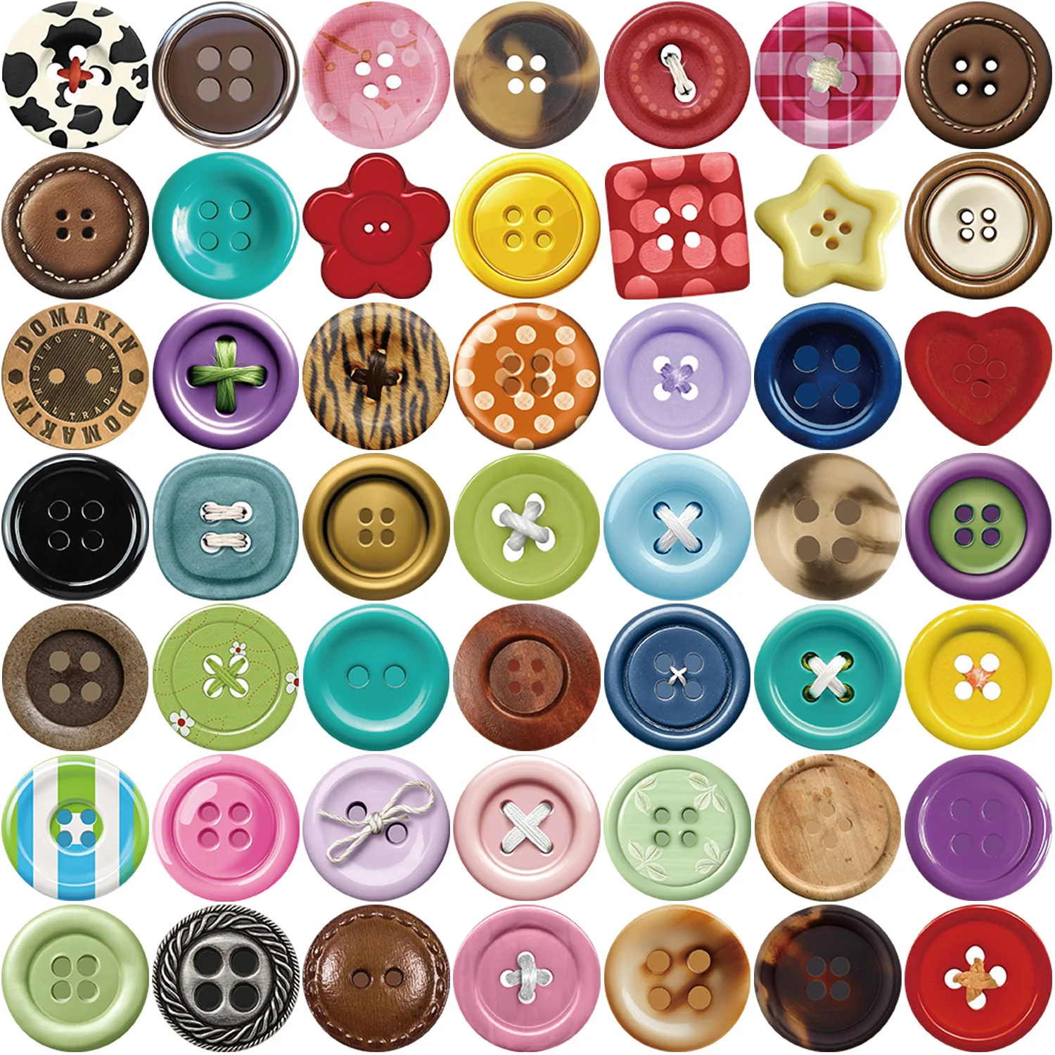 50PCS Cartoon Button Graffiti Stickers Decorative Suitcase Laptop Guitar DIY Book Waterproof Stickers Retro Style Decals Toys