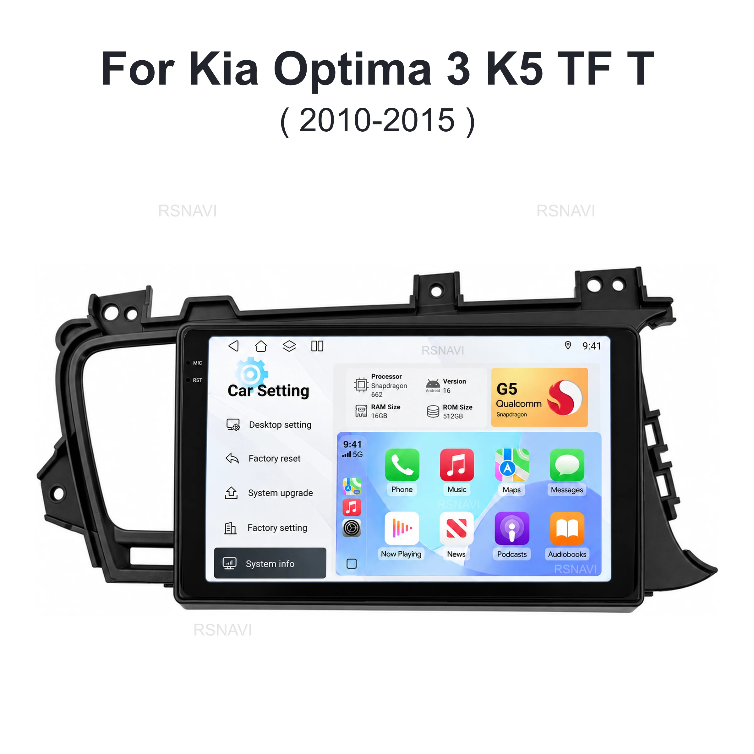 Android 16 For KIA K5 Optima 3 2011-2015 2K QLED Car Radio Multimedia Video Player GPS AI Voice CarPlay Auto 4G Head Unit Stereo
