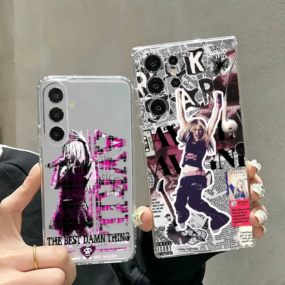 Grunge Indie Avril Lavigne  Phone Case For Samsung S25,S24,S21,S22,S23,S30,Ultra,S20,Plus,Fe,Note,10,9,5G Transparent Cover