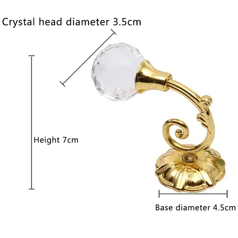 

2pcs Curtain Accessoires Tie Crystal Wall Large Rods Metal Hanger Holdback Back Hooks Holder Glass