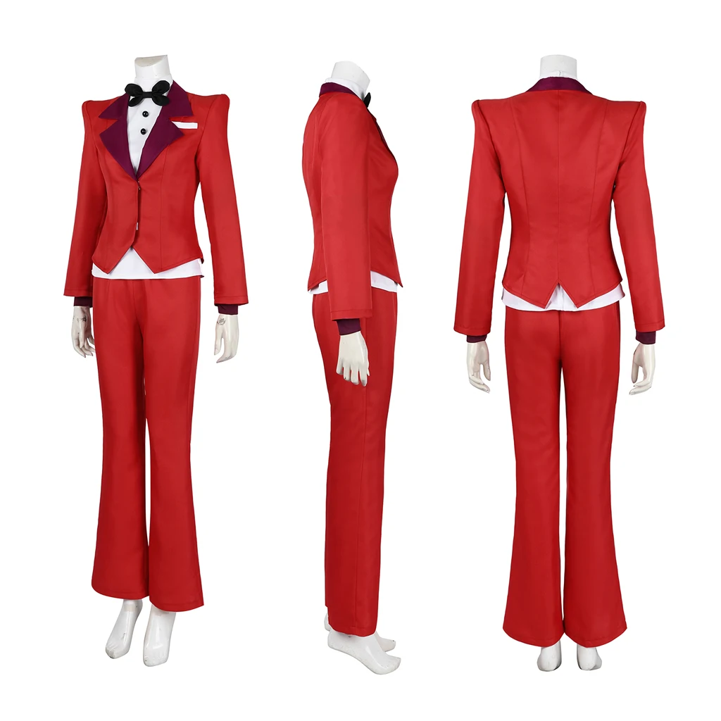 Charlie Cosplay Alastor Costume giacca rossa pantaloni tuta Vaggie Cosplay Dress Set completo adulto Halloween Carnival Party Outfit