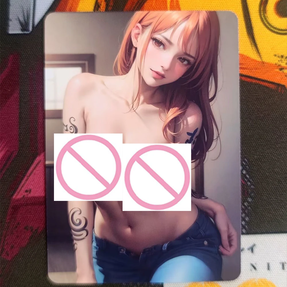 One Pieces Anime Nude Card Boa Hancock Nami perla Sexy Girl Collection Card Matte Gentleman Card Big Breasted Beauty 63*88Mm