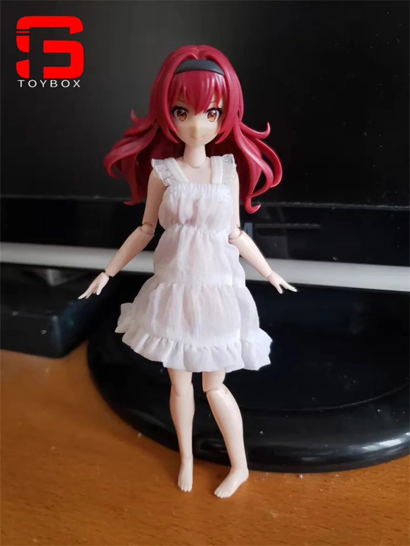 1/12 스케일 여성 군인 레이스 서스펜더 드레스 옷 모델 맞는 6'' 액션 피규어 바디 인형