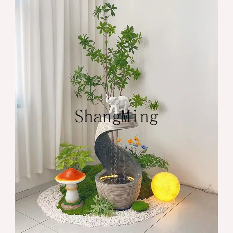 

FG indoor simulation flowing water ornament landscaping hotel restaurant living room corner simulation green plants