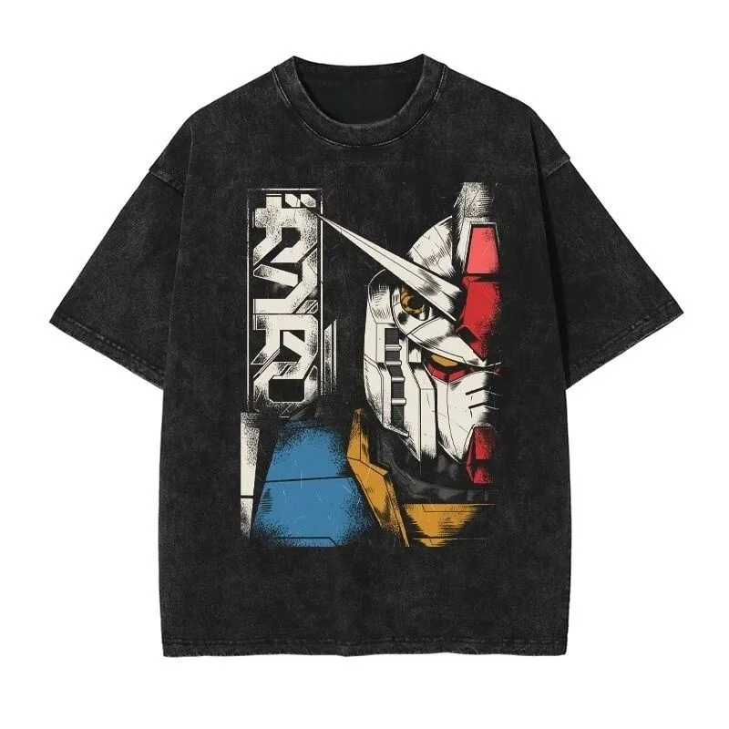 

Летняя футболка унисекс 2026 года с принтом Mobile Suit Gundam Iron Blood Orfens Babatos Sirius Emperor Style, свободного кроя, с эффектом потертости и выцветания
