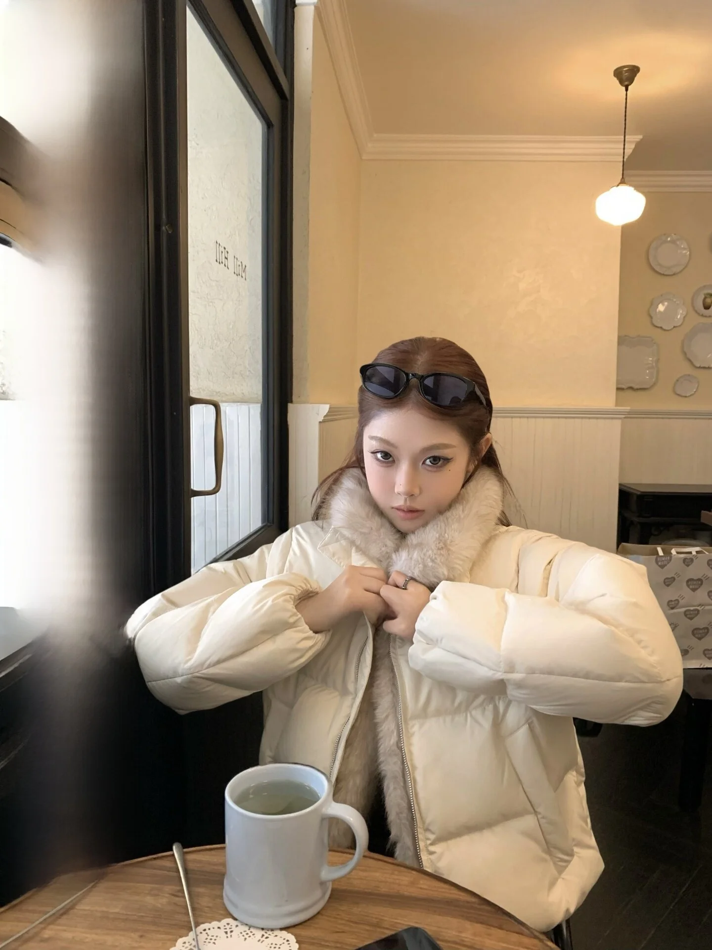 

ato Hero Women's ort Puffer Jaet Detachable Fur Collar ket Design Du down Coat Warm Loose Fit Regular Sve Long