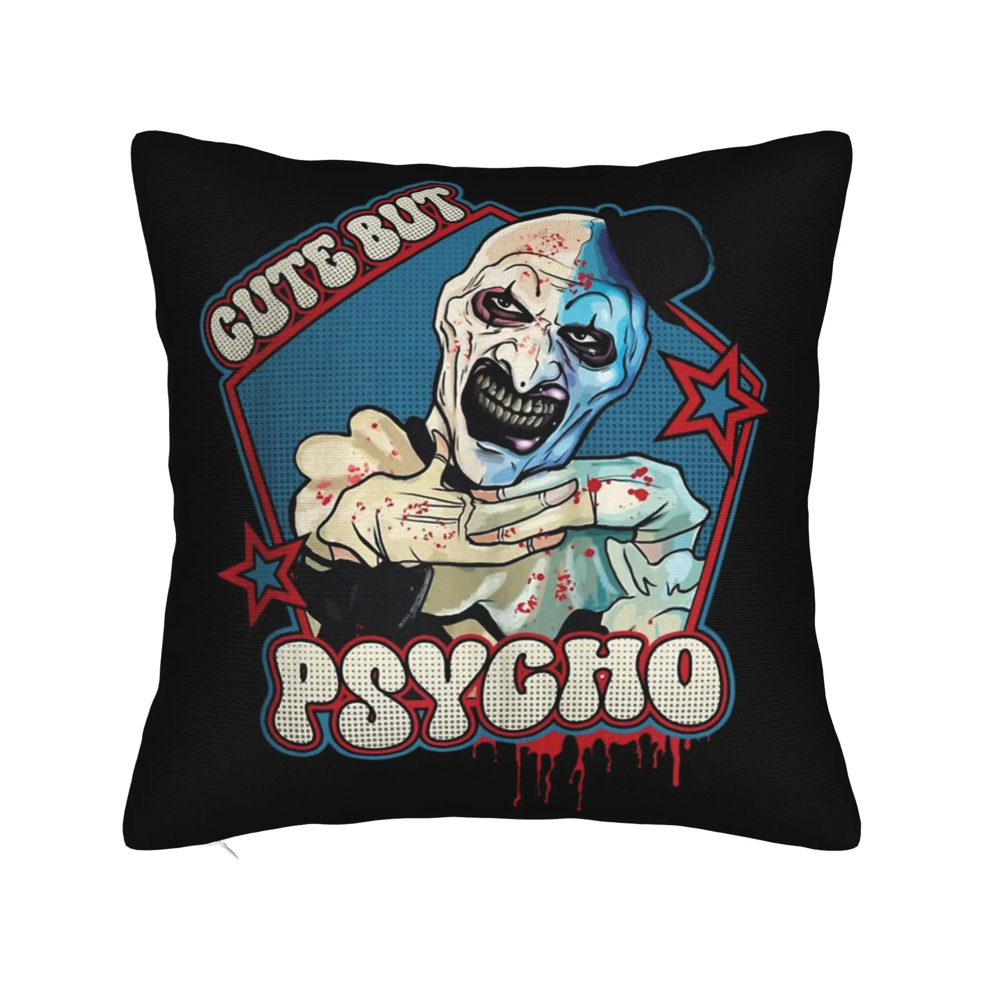 Art The Clown Terrifier Pillowcase Printed Cushion Cover Decorations Halloween Throw Pillow Case Cover Home Square