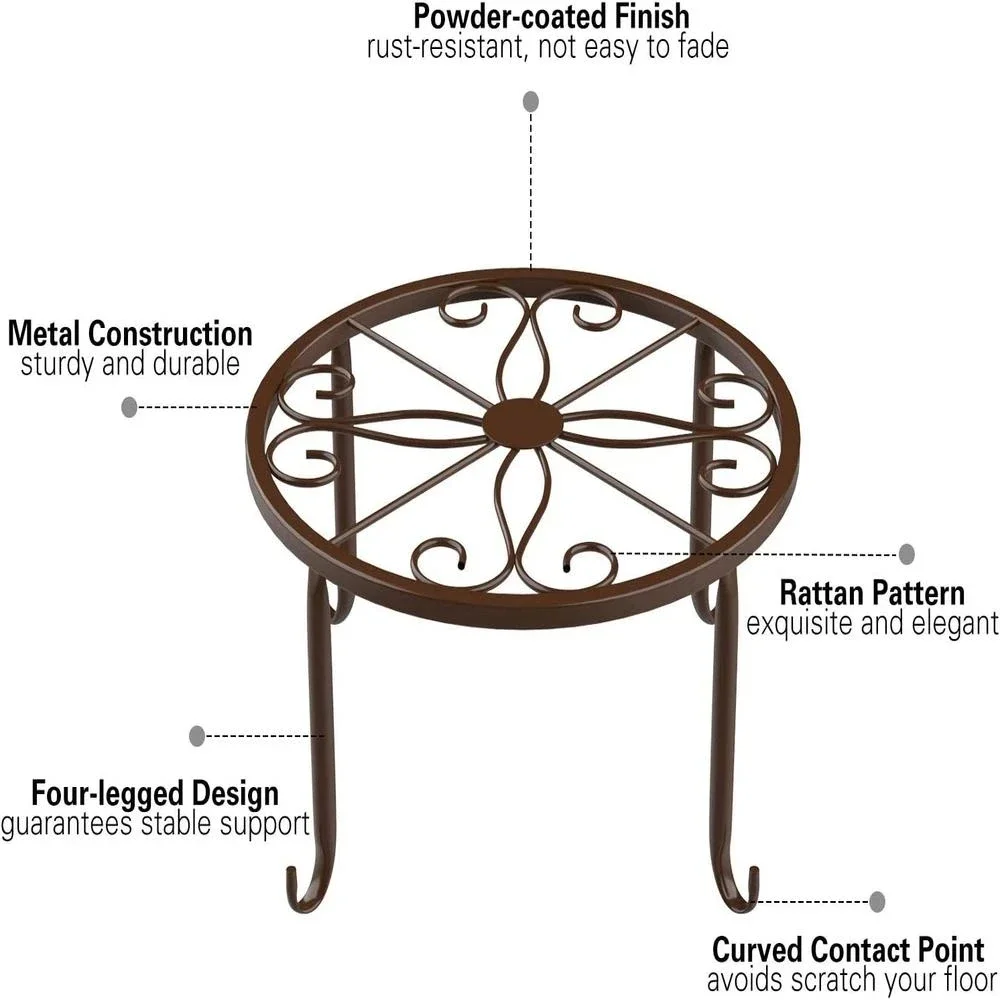 Horticultural Single-layer Iron Flower Rack Balcony Outdoor Green Apple Chlorophytum Comosum Potted Iron Flower Rack Rack Indoor