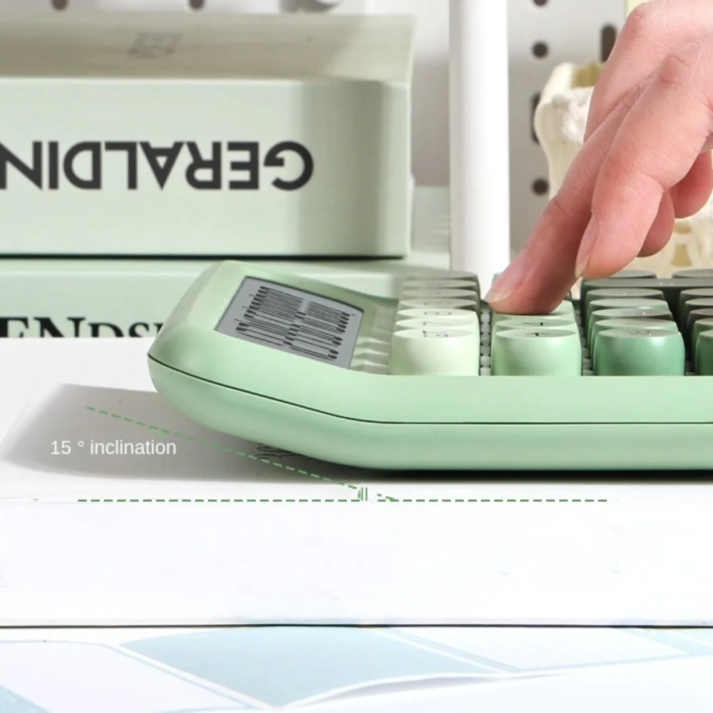 

Mechanical Buttons Retro Typewriter Calculator Large Screen Stationery Vintage Gradient Color Calculator Portable 12 Digit