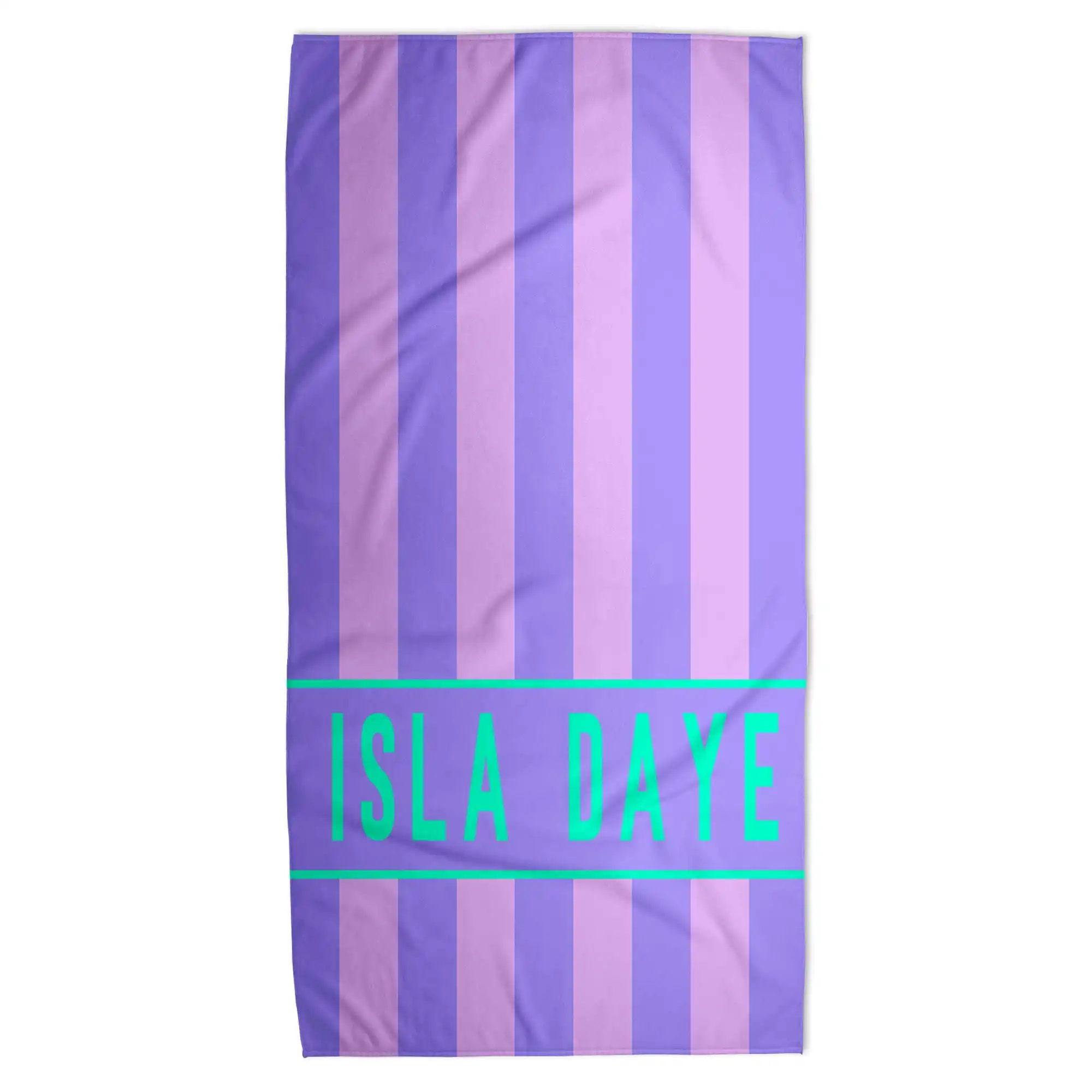 Personalized Custom Striped Beach Towels Customizable Name Microfiber Machine Washable  For Beach Swim Yoga Bathing Travel.