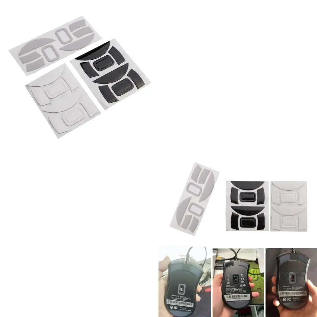 2 Set Mouse Skates Glide Feet Pads Mouse Feet Sticker For Razer- DeathAdder Essential 2000 Mouse Rounded Curved Edges