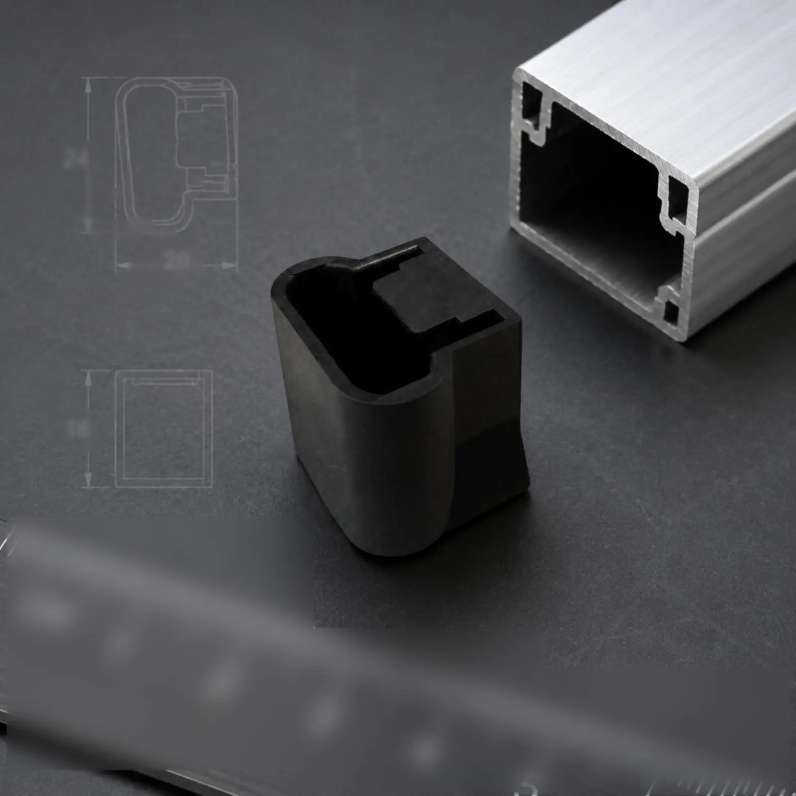Rubber Ladder Foot Cap Rectangular End Protector Replacement Part for Durable Folding Ladder Use