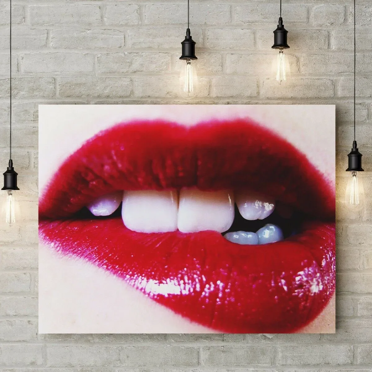 Fashion Beauty Salon Makeup Red Red Lips Lipstick HD Decorative Printed Posters Canvas Wall Art Pictures Home Decor Paintings