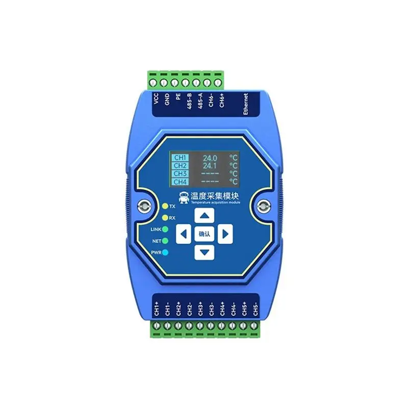 

AA05 Temperature Acquisition Module 4 Way PT100 RTD Modbus RS485 Ethernet Interface Gateway Watchdog DNS Industrial