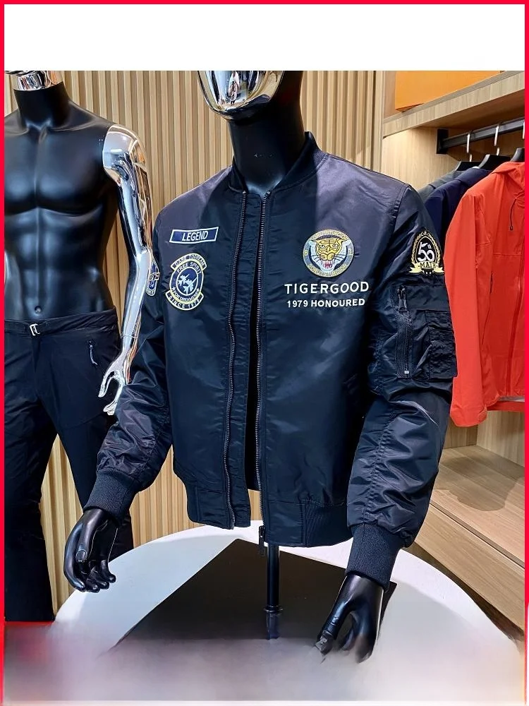 

Heavy Embroidery MA Flight Jaet Loose Fit Outdoor Casual Men's Jaet Autumn New Sle Youth Trend Stand Sve Length