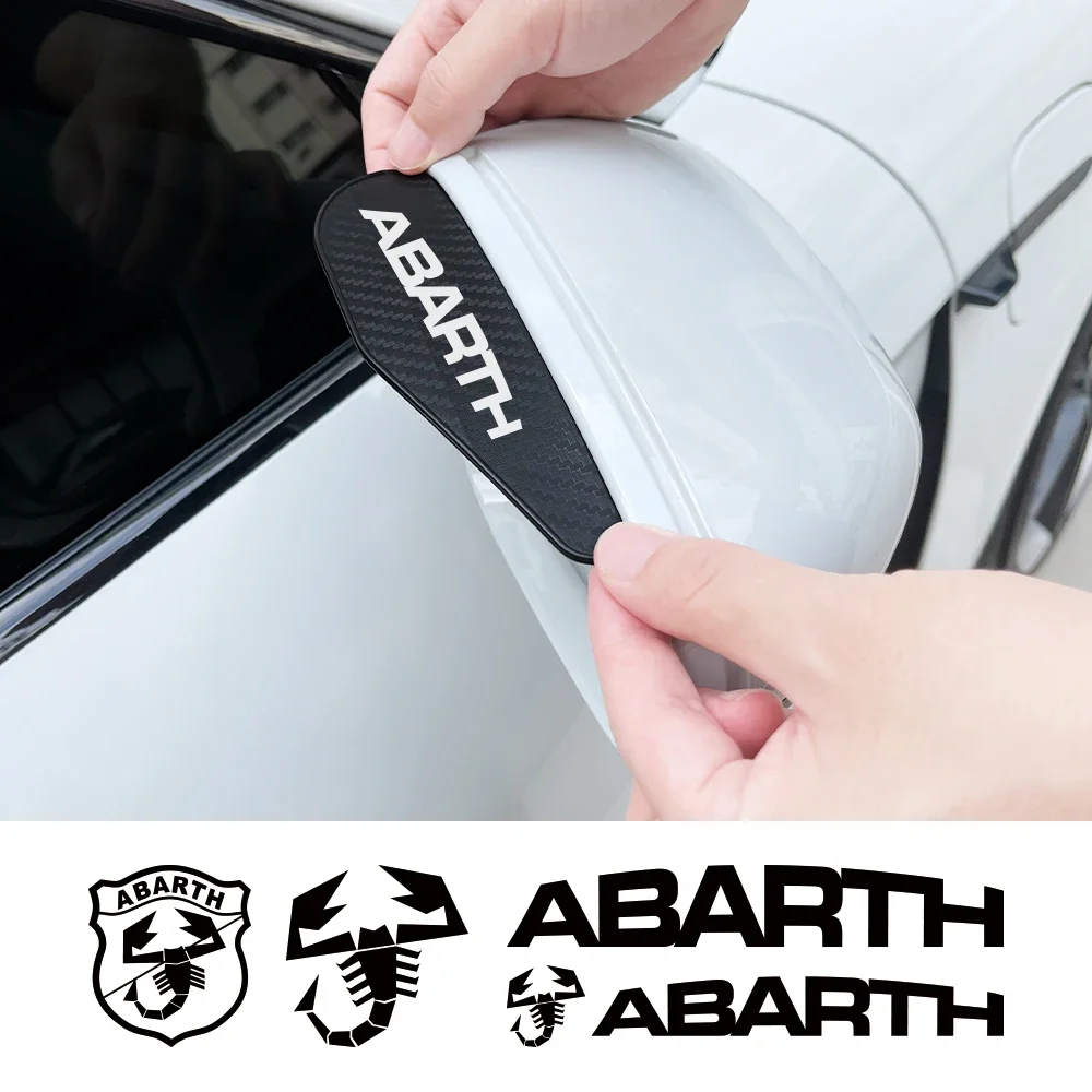 2Pcs Carbon Pattern Rear View Mirror Rain Eyebrow Suitable for Abarth Punto Bravo Stilo Ducato Tipo Car Decoration Part